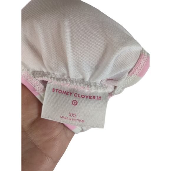Bikini Top Striped Bralette‎ Stoney Clover Lane x Target Pink White XXS Swimsuit - Picture 5 of 6